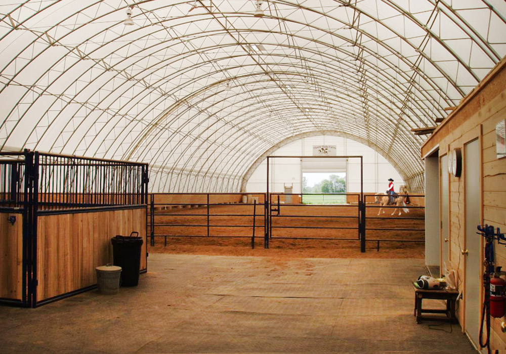 fabric covered riding arena cost